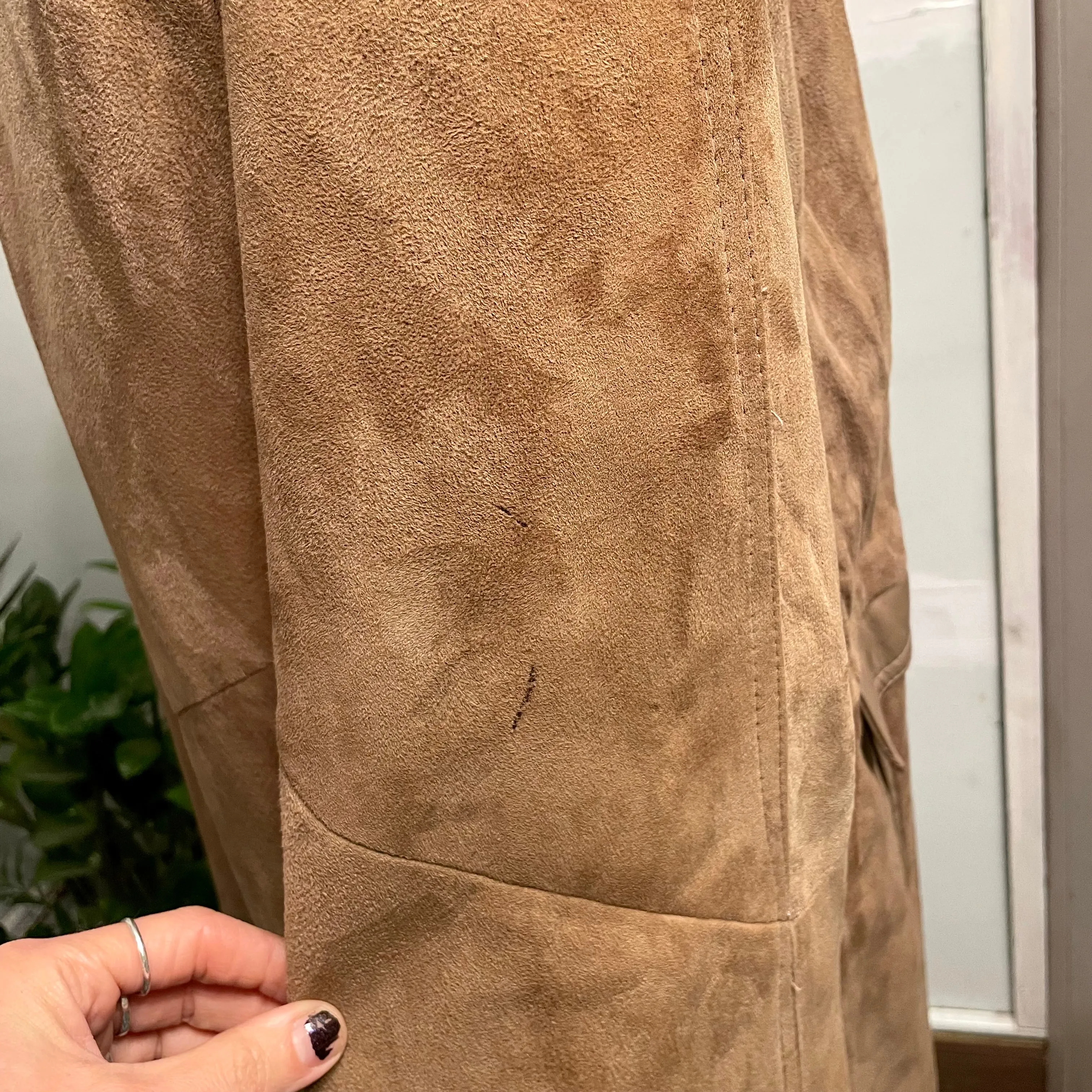 Vintage 60s 70s leather PONCHO cape // Size Large (ht23123)