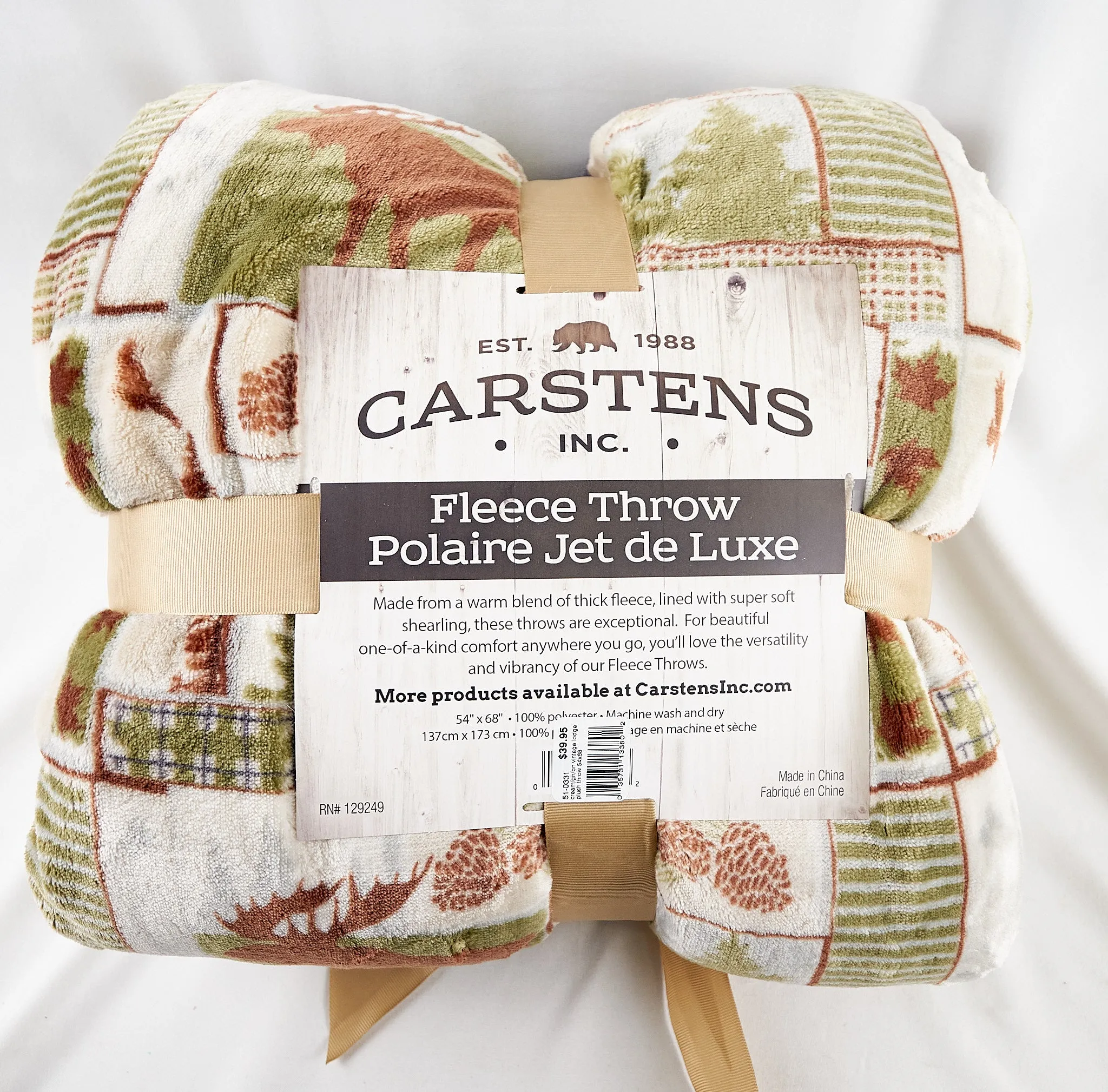 Vintage Lodge Plush Throw 54x68"