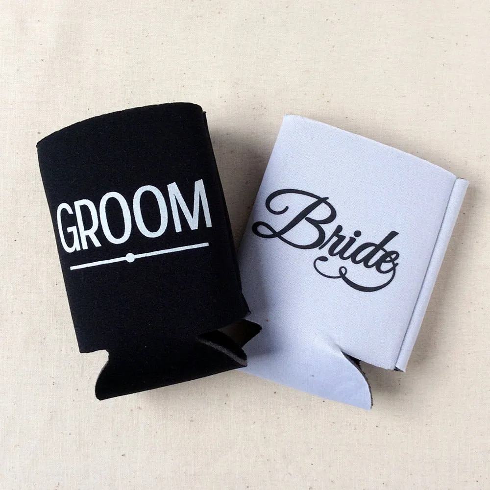 Wedding Can Cooler #232R - Custom Pet Illustration