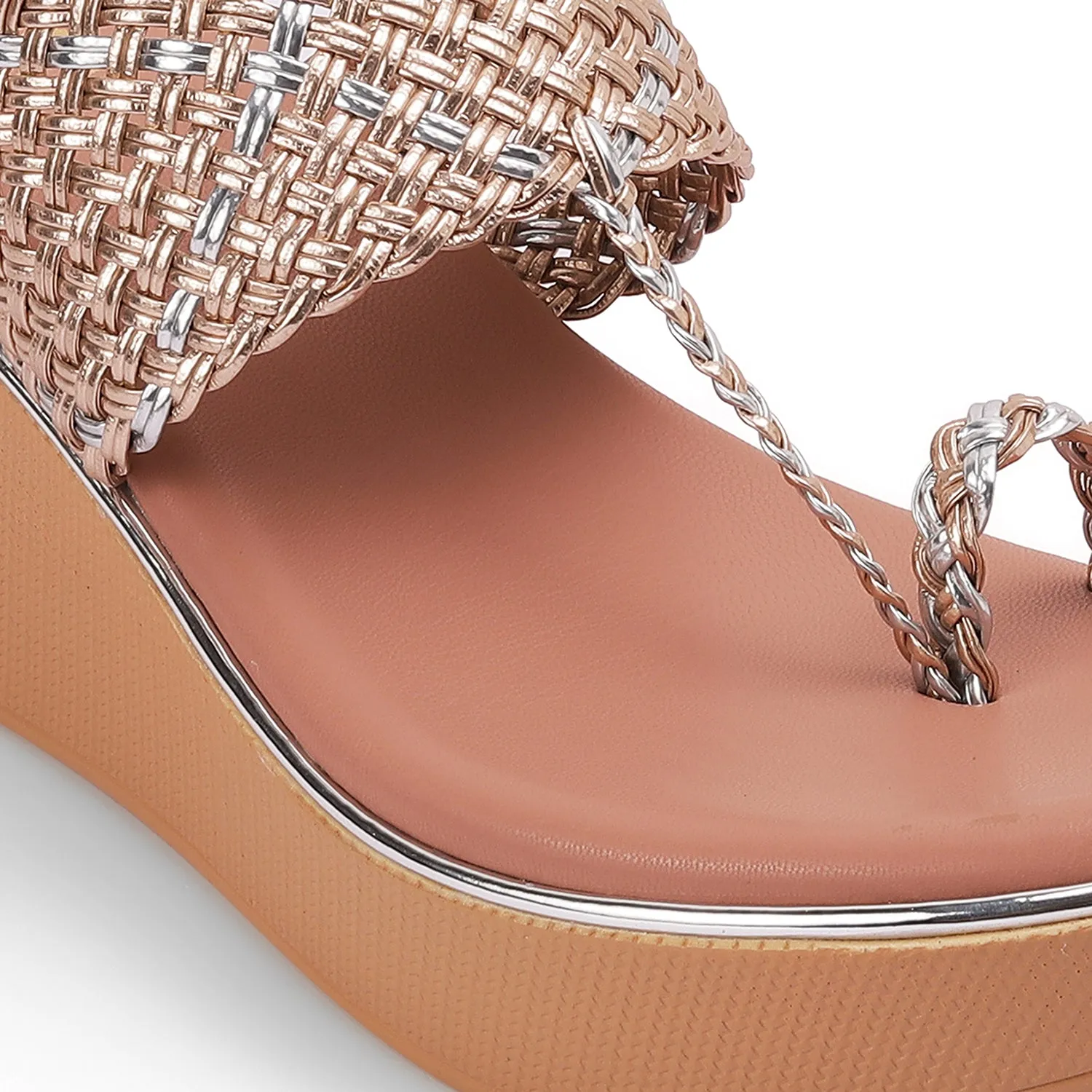 Wedge Stylish Open Toe Slip Ons for Casual and Festive Occasions