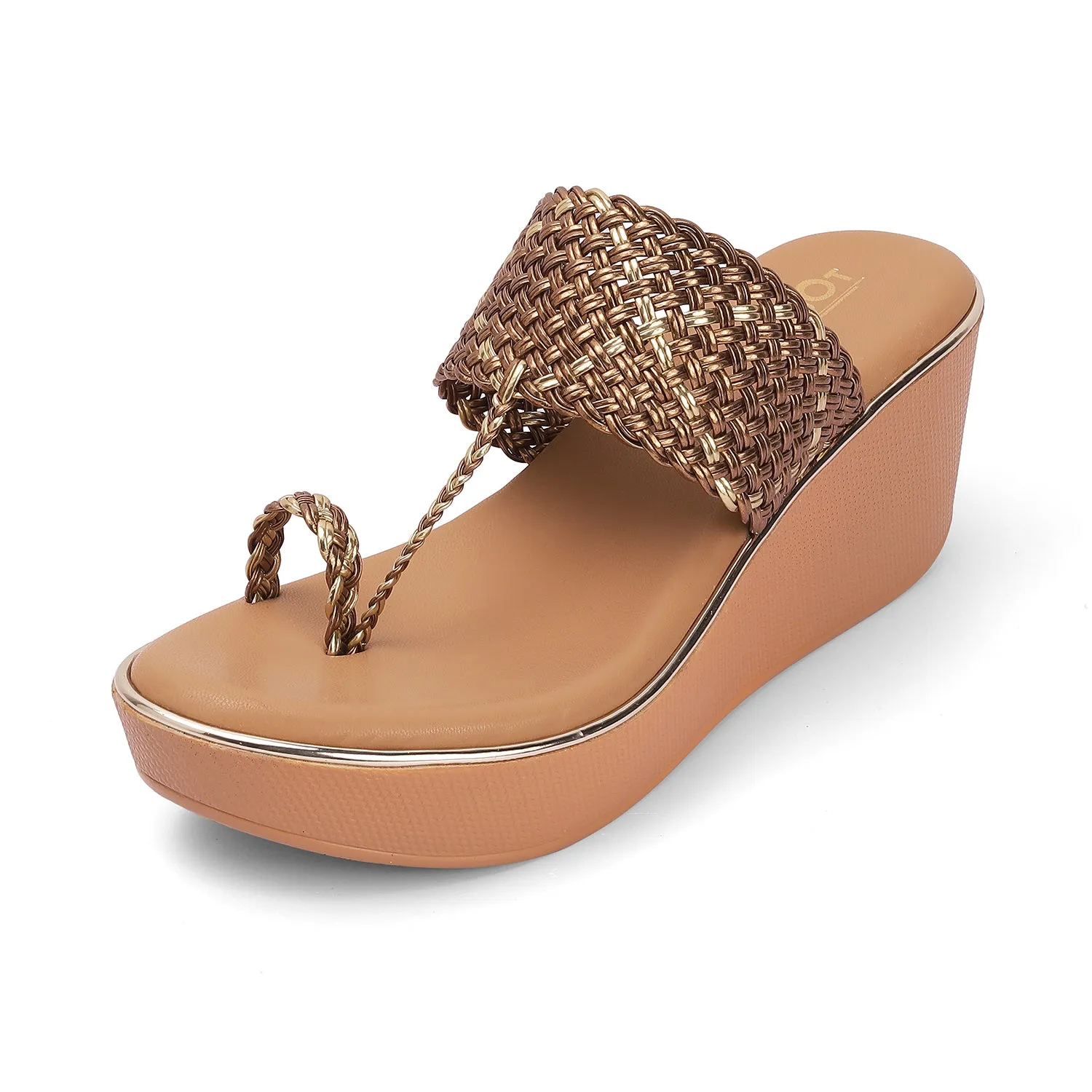 Wedge Stylish Open Toe Slip Ons for Casual and Festive Occasions
