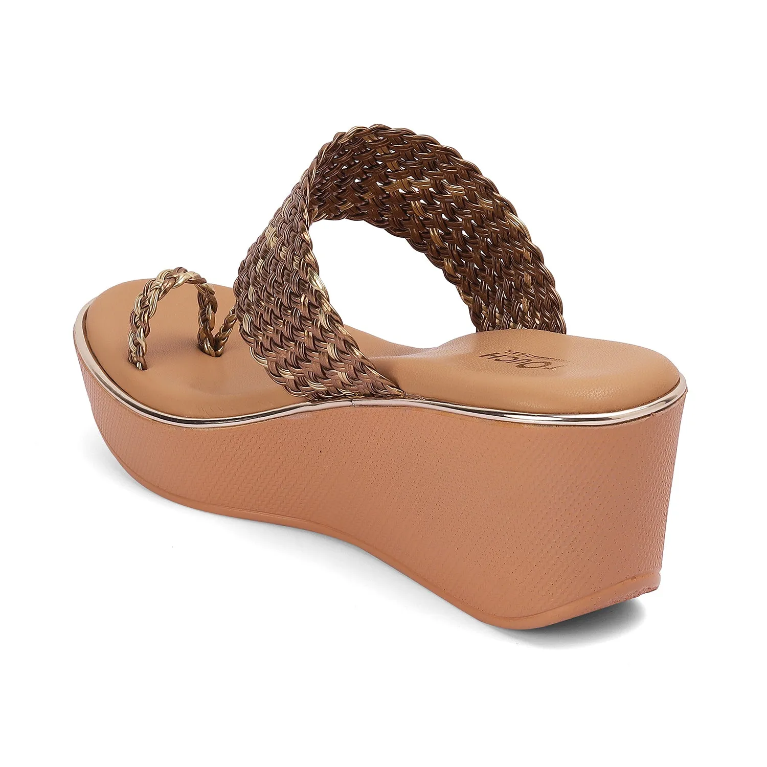 Wedge Stylish Open Toe Slip Ons for Casual and Festive Occasions
