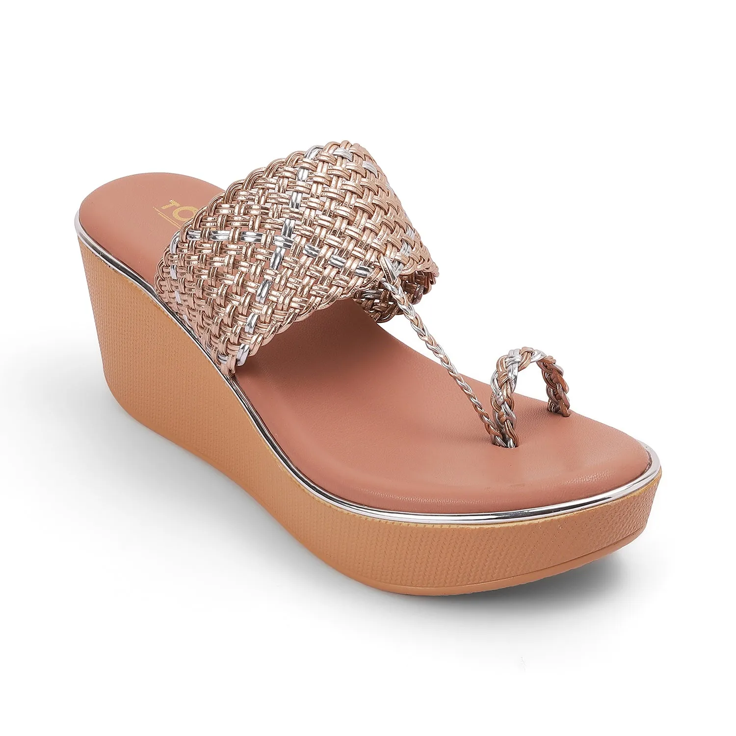 Wedge Stylish Open Toe Slip Ons for Casual and Festive Occasions