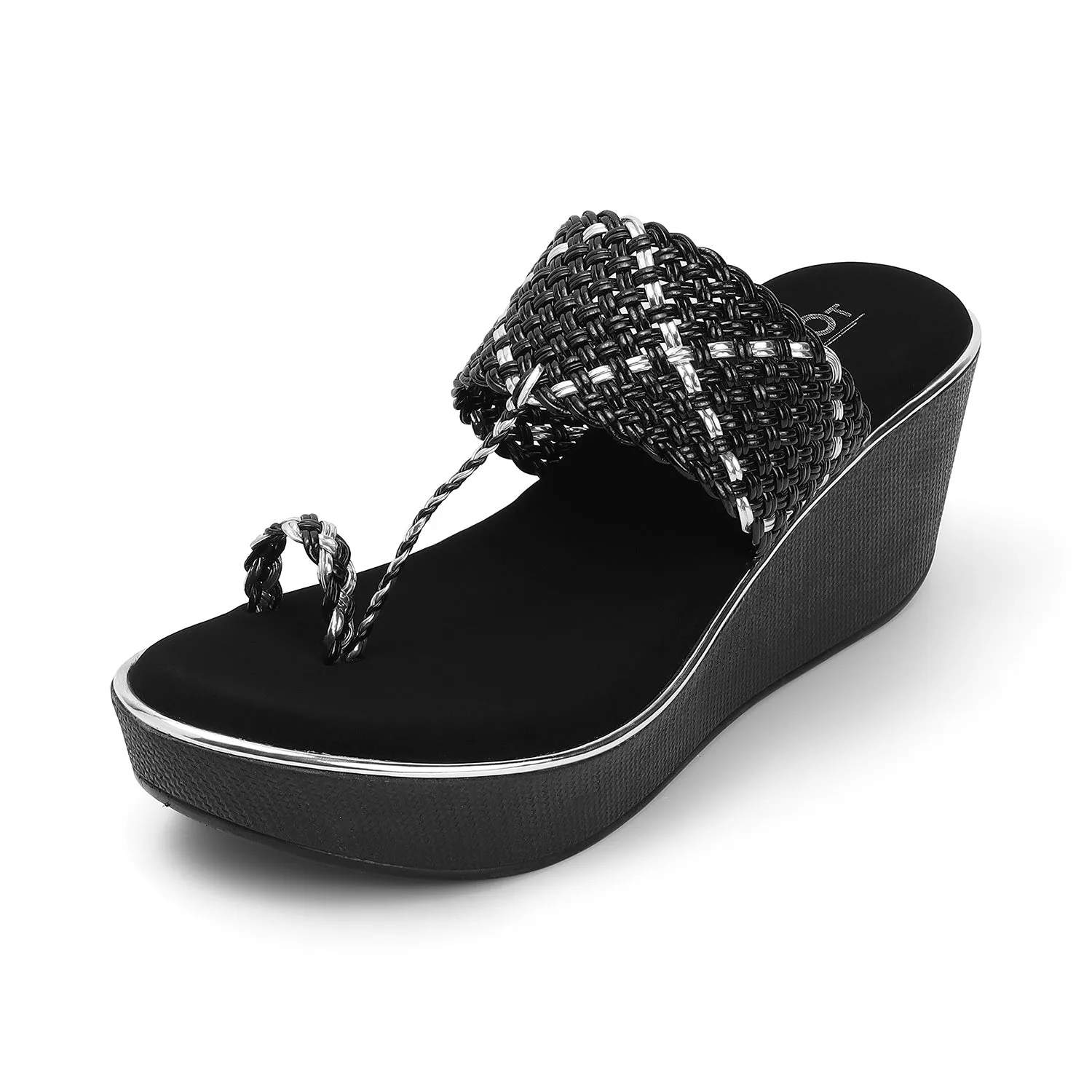 Wedge Stylish Open Toe Slip Ons for Casual and Festive Occasions