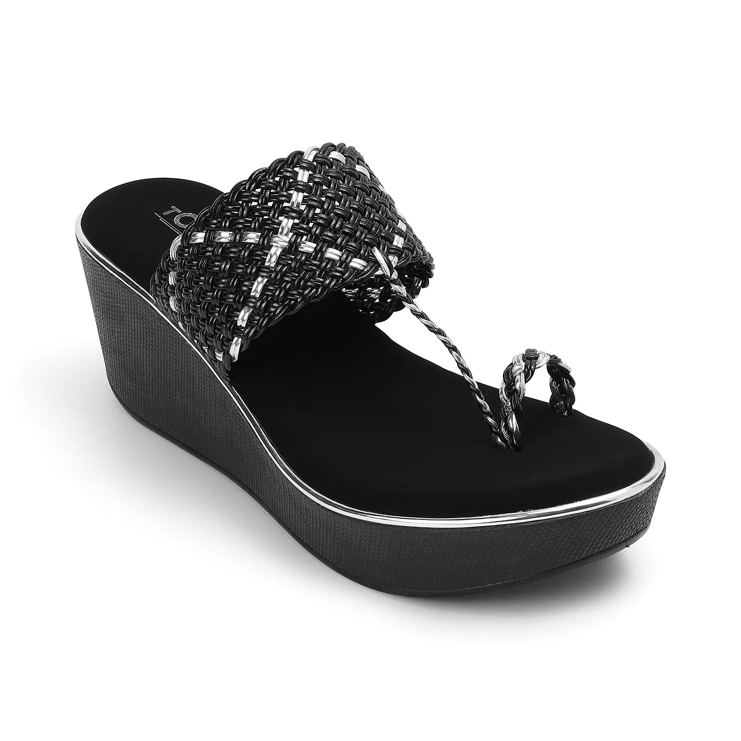 Wedge Stylish Open Toe Slip Ons for Casual and Festive Occasions