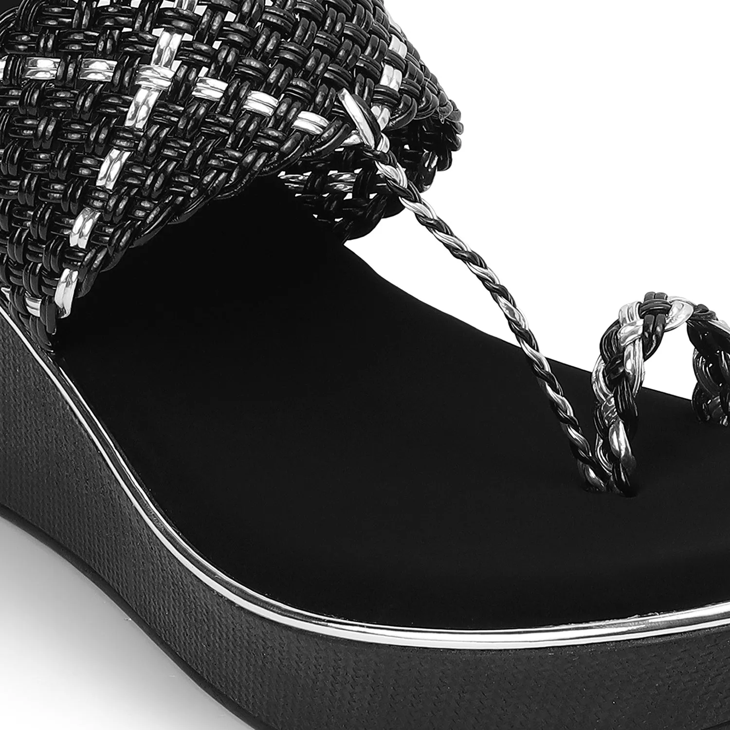 Wedge Stylish Open Toe Slip Ons for Casual and Festive Occasions