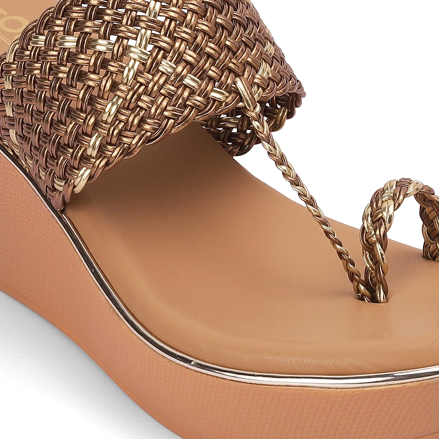 Wedge Stylish Open Toe Slip Ons for Casual and Festive Occasions