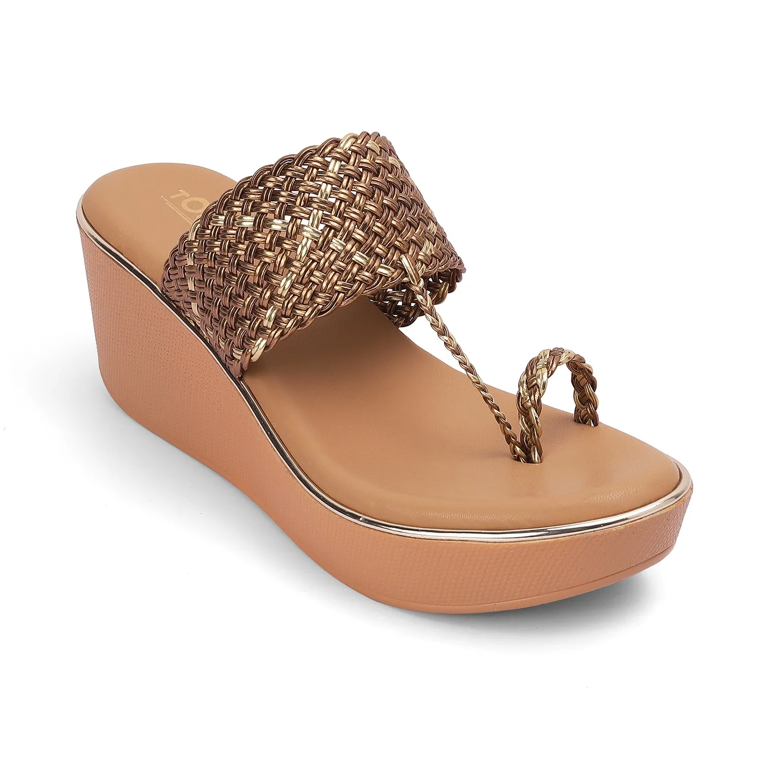 Wedge Stylish Open Toe Slip Ons for Casual and Festive Occasions