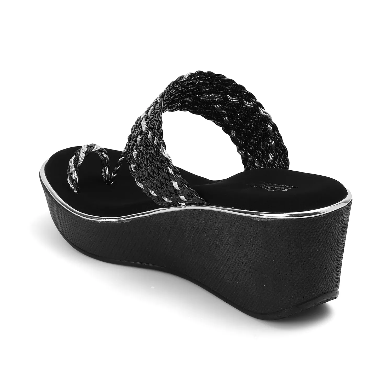Wedge Stylish Open Toe Slip Ons for Casual and Festive Occasions