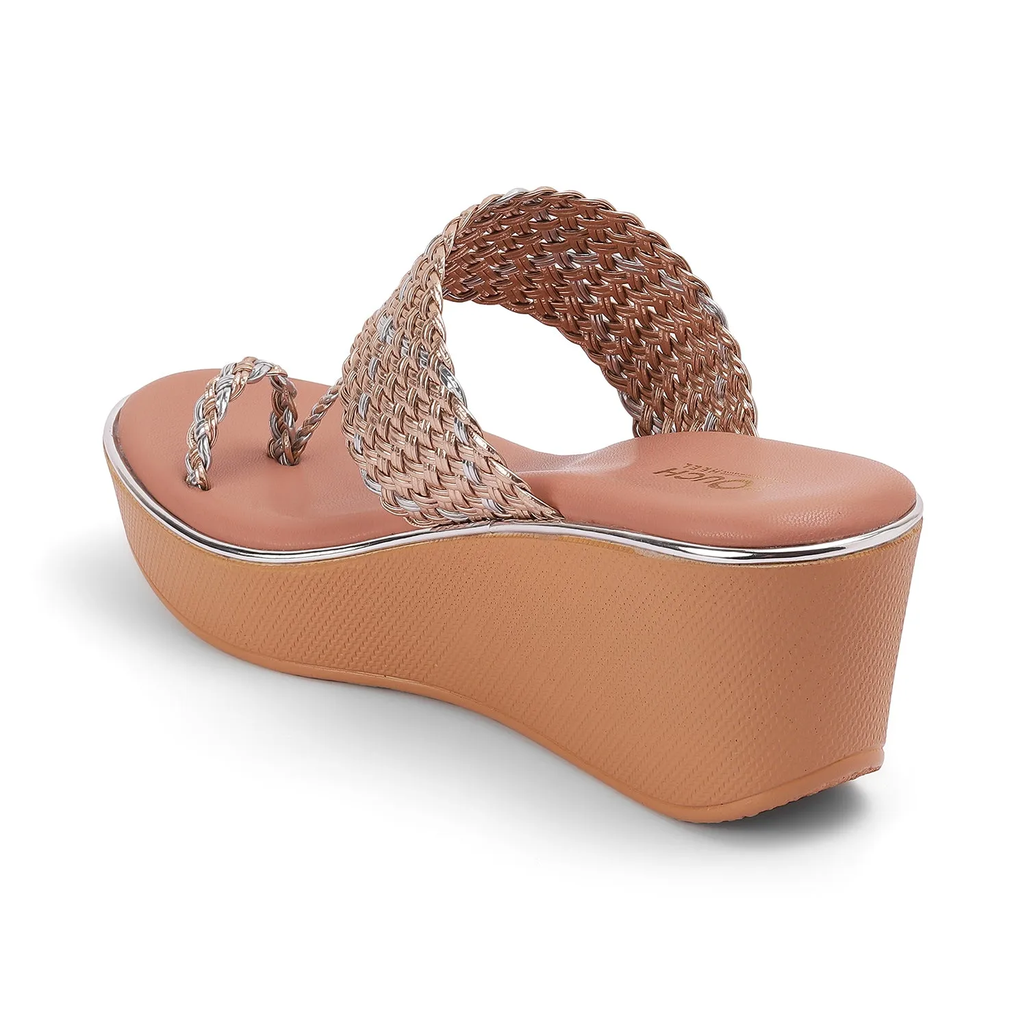 Wedge Stylish Open Toe Slip Ons for Casual and Festive Occasions