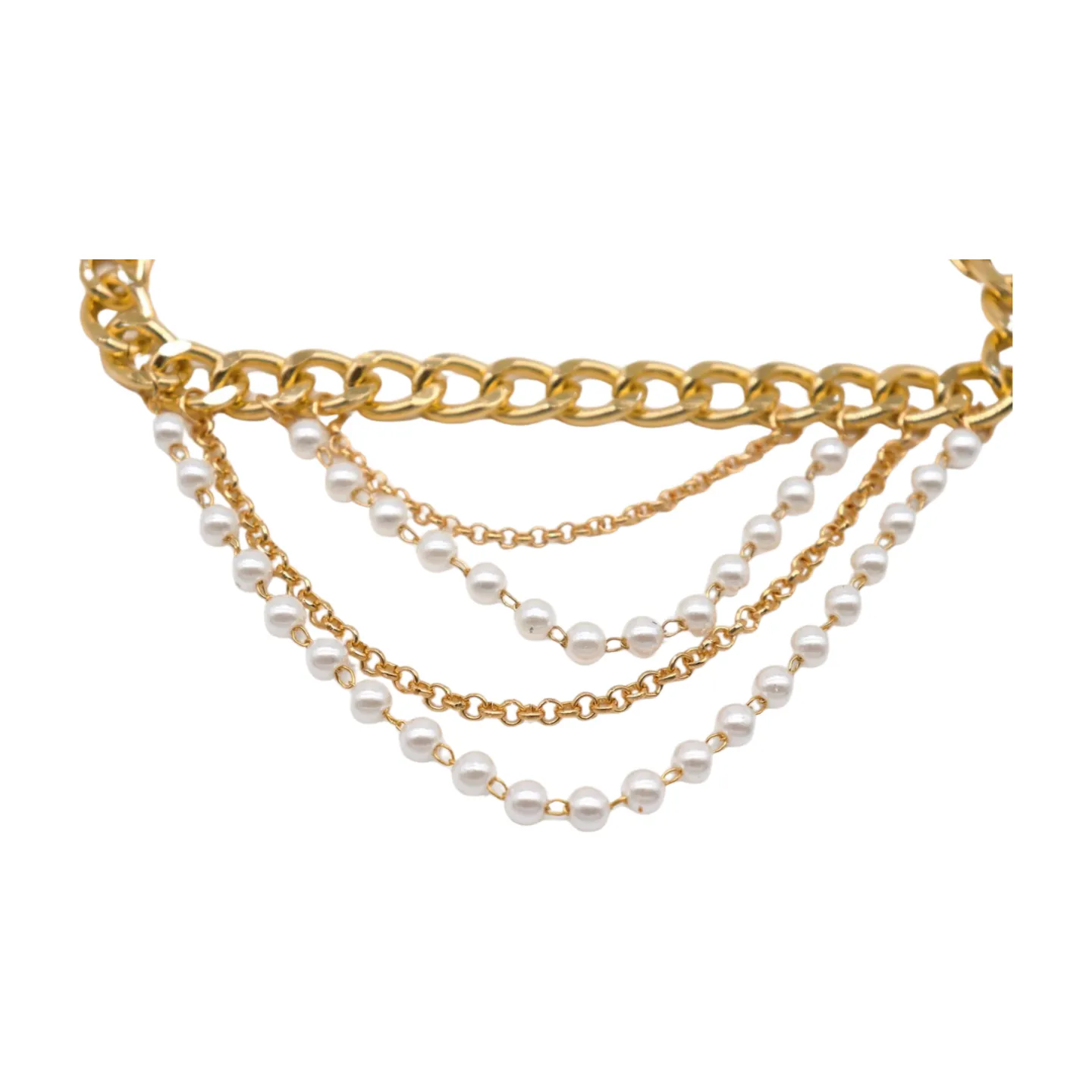 Women Gold Metal Western Boot Chain Bracelet Shoe Anklet Wave Pearl Beads Charm