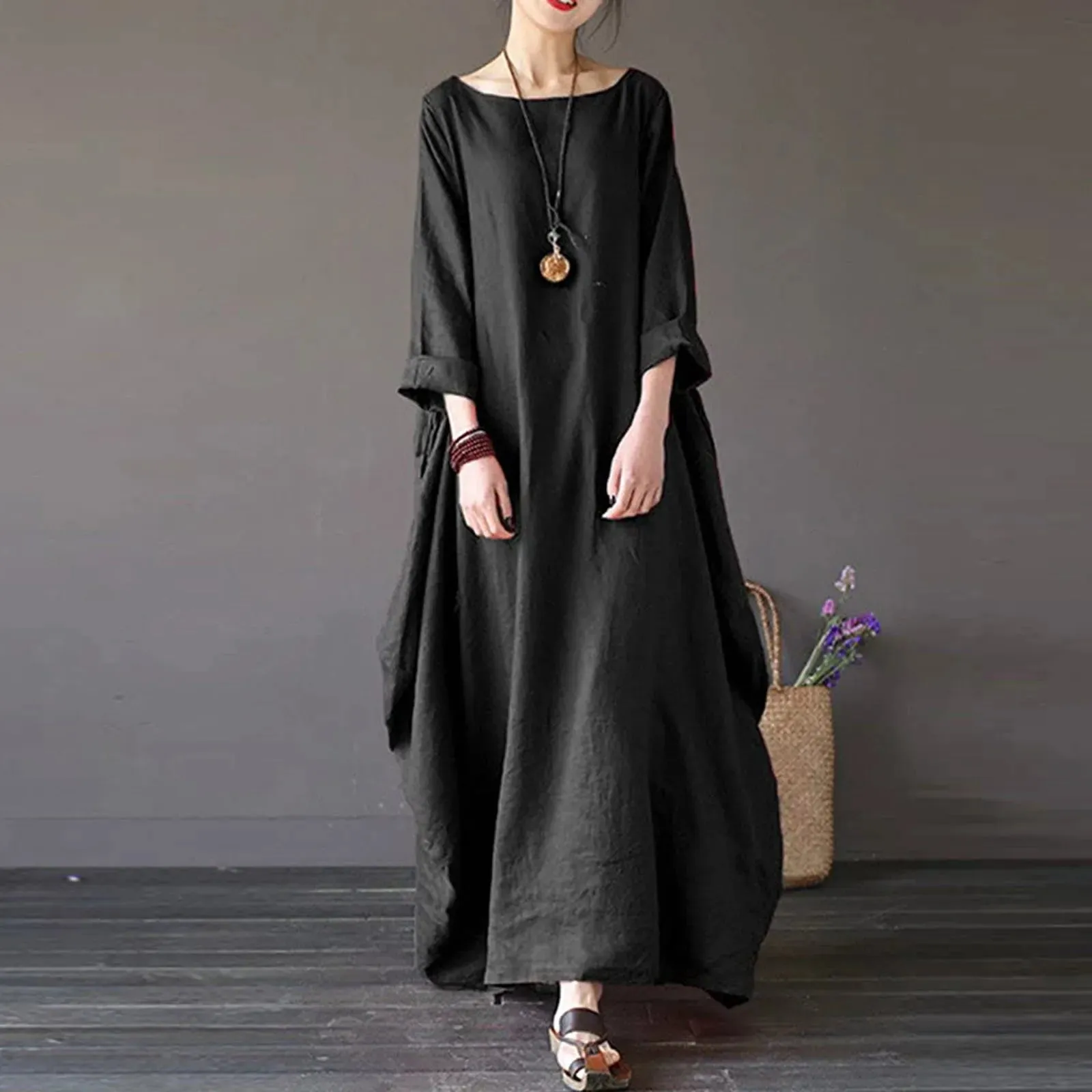 Women Plus Size Boho Dress Ladies Summer Beach Long Dresses Maxi Oversized Ladies Dress