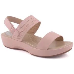 Women "COLETTE" Dual Strap Velcro Closure Wedge Sandals