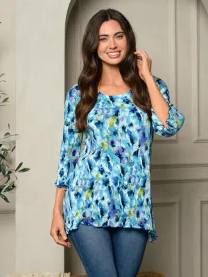 WOMEN'S 3/4 SLEEVE MULTI PRINT TOP