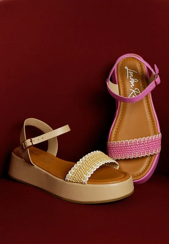 Women's Anglong Raffia Woven Flatform Sandals