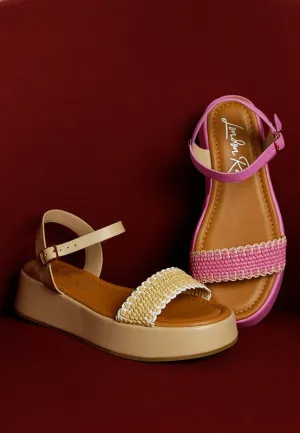 Women's Anglong Raffia Woven Flatform Sandals