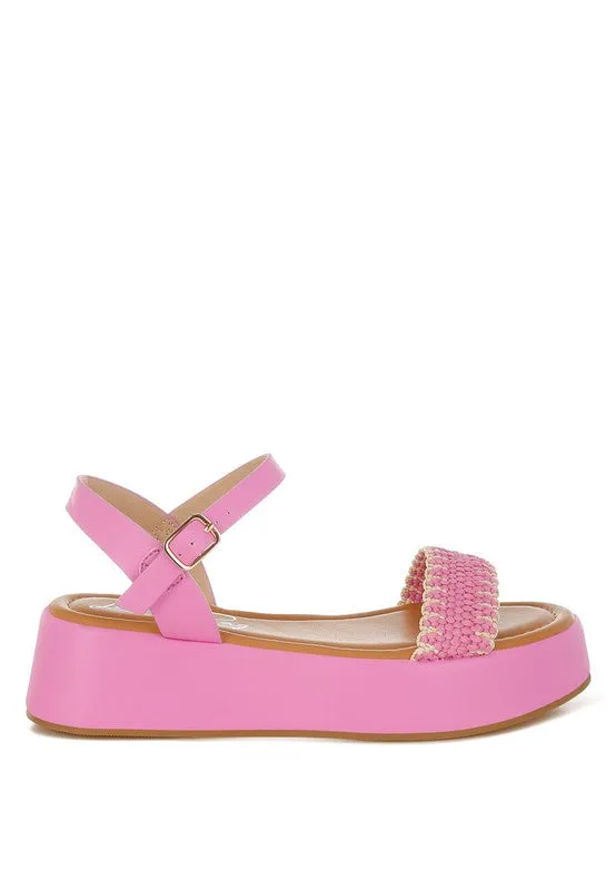 Women's Anglong Raffia Woven Flatform Sandals