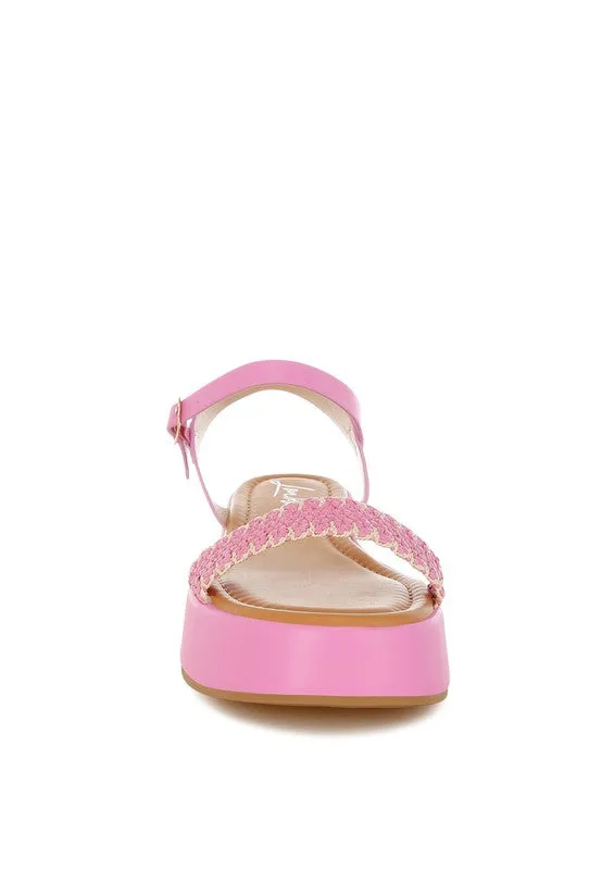 Women's Anglong Raffia Woven Flatform Sandals