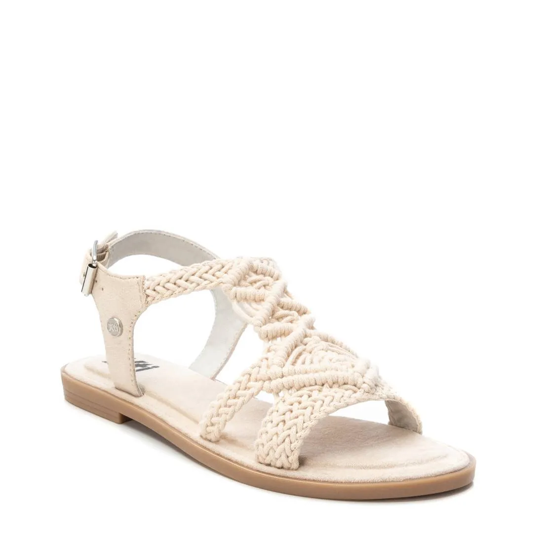 Women's Braided Strap Flat Sandals By XTI, 14127301 Light Beige