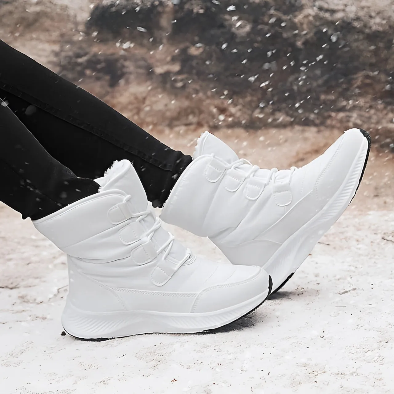 Women's Brown Waterproof Insulated Stylish High-Top Snow Boots