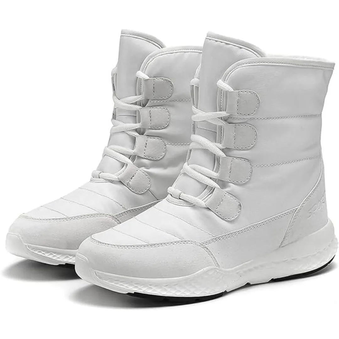 Women's Brown Waterproof Insulated Stylish High-Top Snow Boots