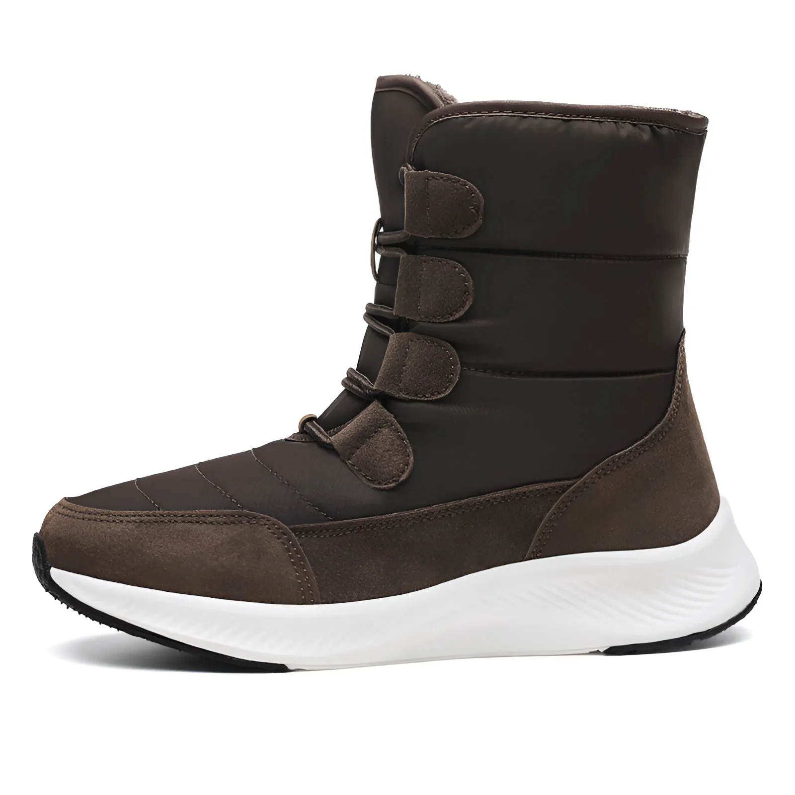 Women's Brown Waterproof Insulated Stylish High-Top Snow Boots