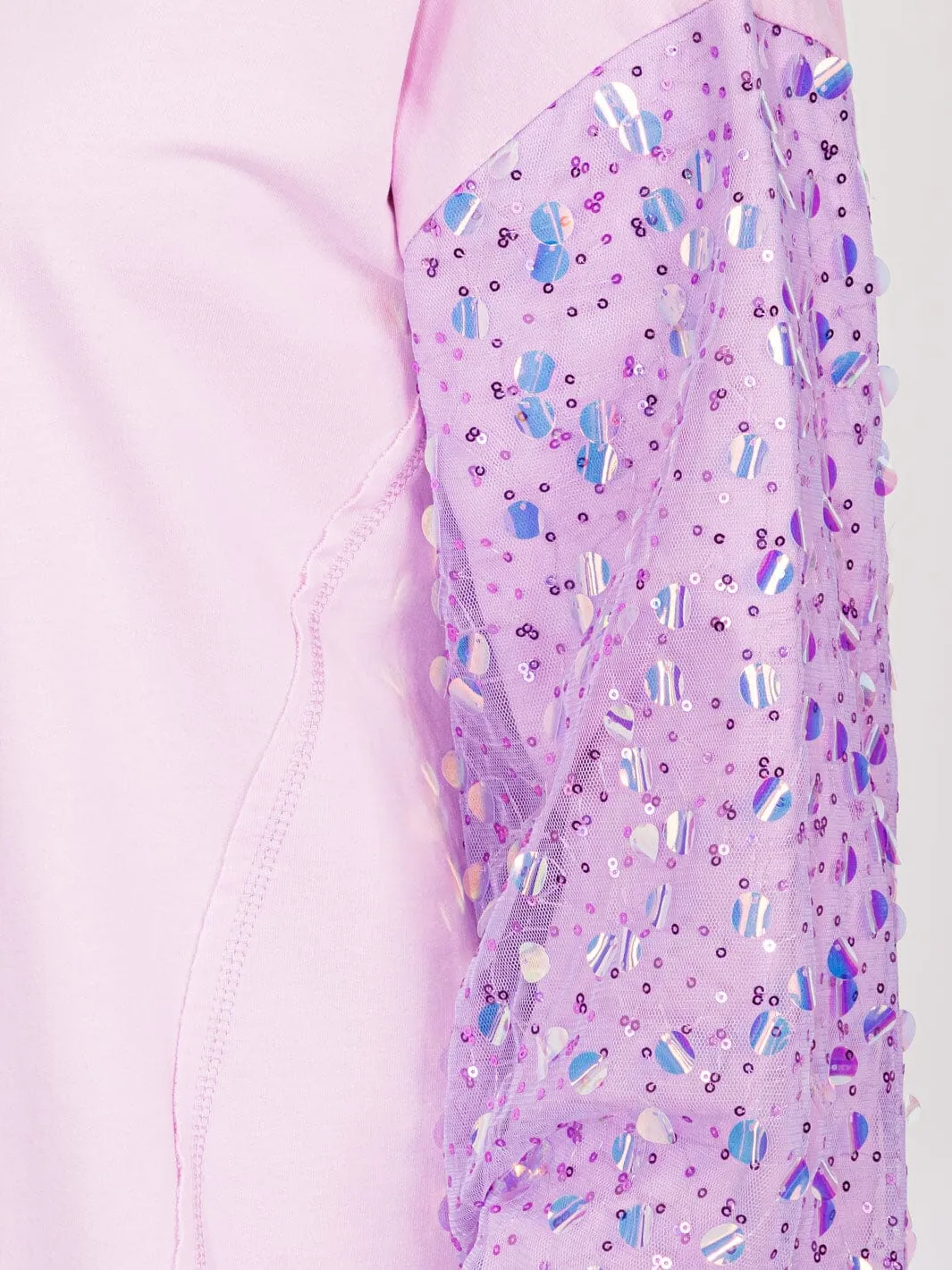 WOMEN'S LONG SEQUINS SLEEVES PULLOVER HIGH-LOW SWEATER