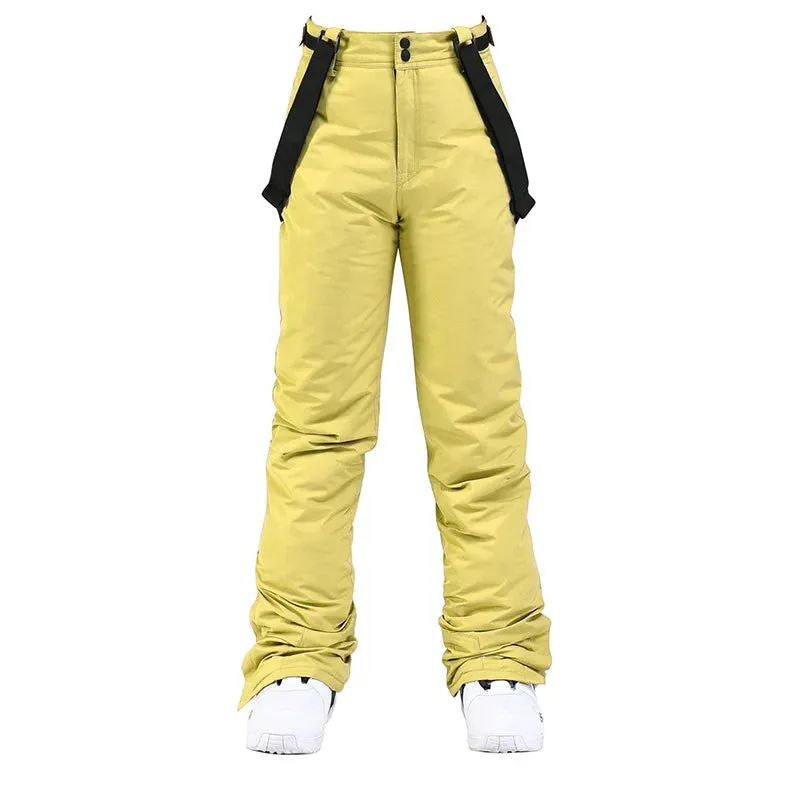 Women's Waterproof Insulated Snow Pants with Adjustable Suspenders – Winter Outdoor Ski & Snowboard Trousers