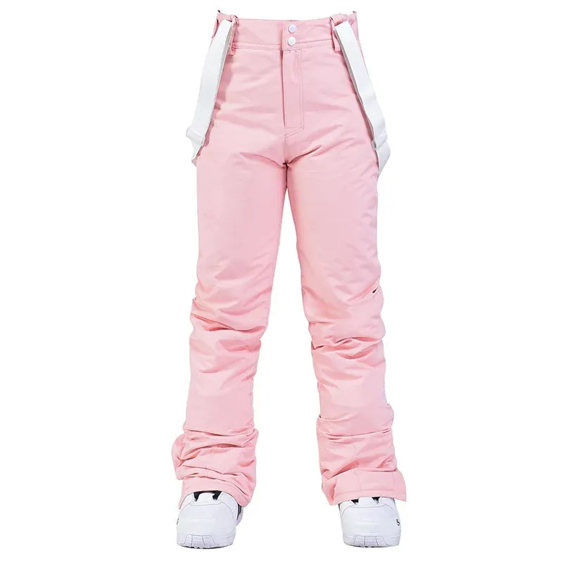 Women's Waterproof Insulated Snow Pants with Adjustable Suspenders – Winter Outdoor Ski & Snowboard Trousers