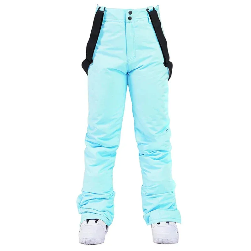 Women's Waterproof Insulated Snow Pants with Adjustable Suspenders – Winter Outdoor Ski & Snowboard Trousers