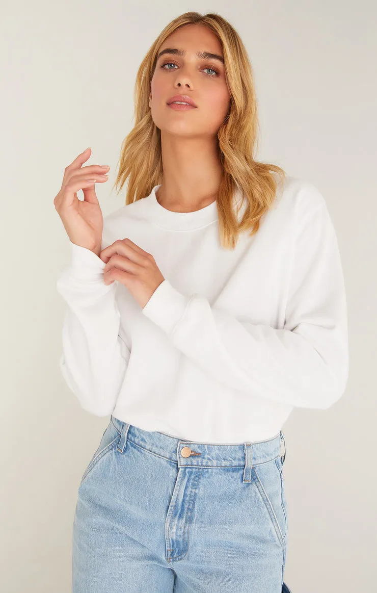 Z SUPPLY | Classic Crew Sweatshirt {White}