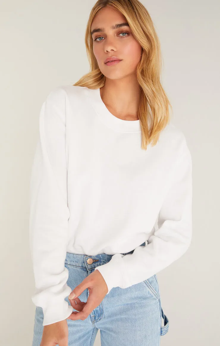 Z SUPPLY | Classic Crew Sweatshirt {White}